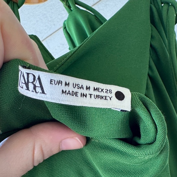 NWOT Zara Emerald Green Maxi Dress - Picture 2 of 6